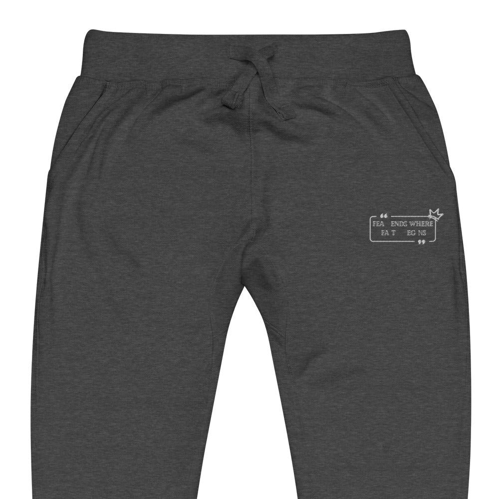 Unisex Fleece Sweatpants Embroidery