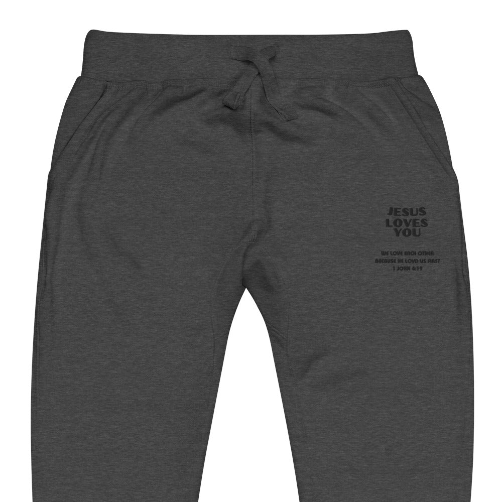 Unisex Fleece Sweatpants Embroidery